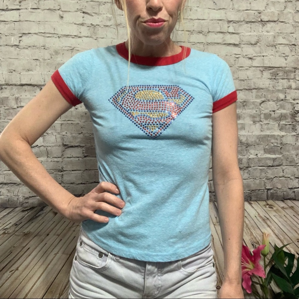 ‼️SUPERMAN Micro Bling Fitted Tee‼️ - Picture 3 of 12